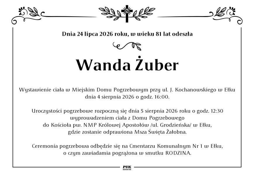 Wanda Żuber - nekrolog